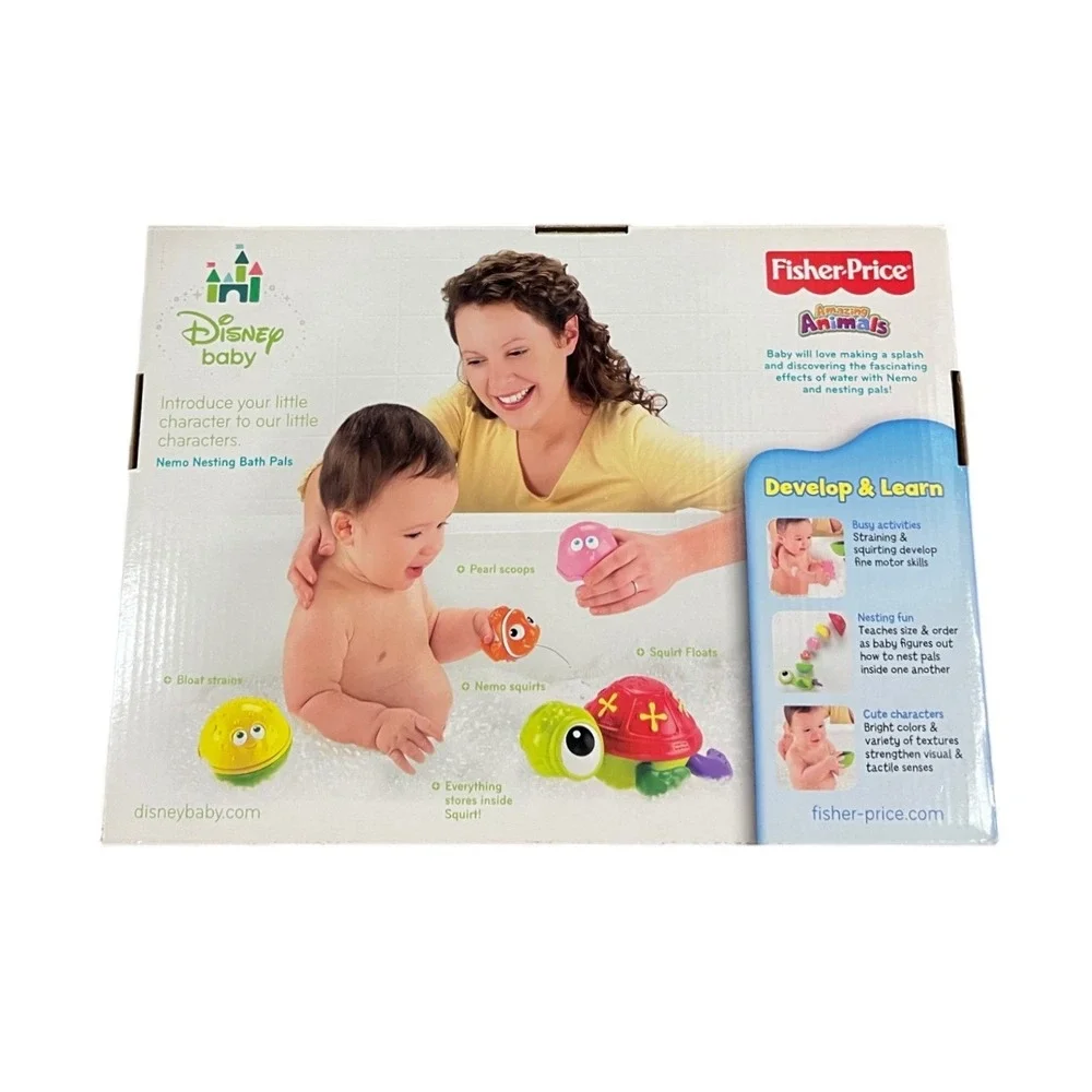 Baby Nemo Nesting Bath Pals X6178 Finding Nemo Toy Set Fisher-Price Disney New